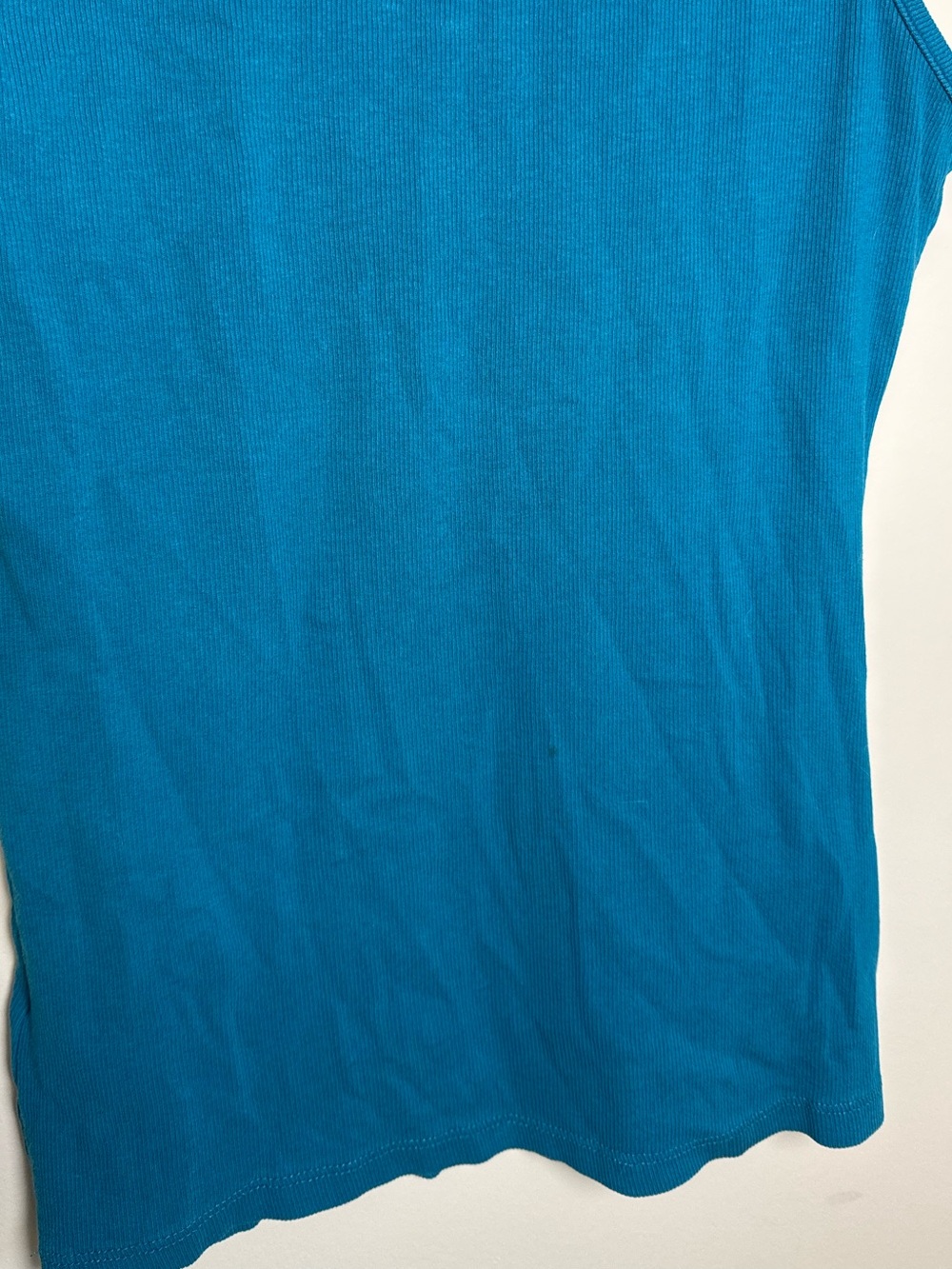 Reitmans Bright Teal Ribbed Short Sleeve Henley - Picture 4 of 4